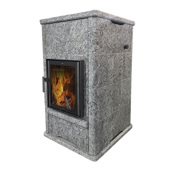 Печь-камин теплонакопительная с облицовкой серпентинит Talkorus Карелочка RS Антик бархат 40мм