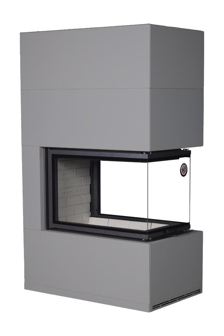 Камин пристенный графит с белым шамотом ЭкоКамин Родос 900 KRN900GW
