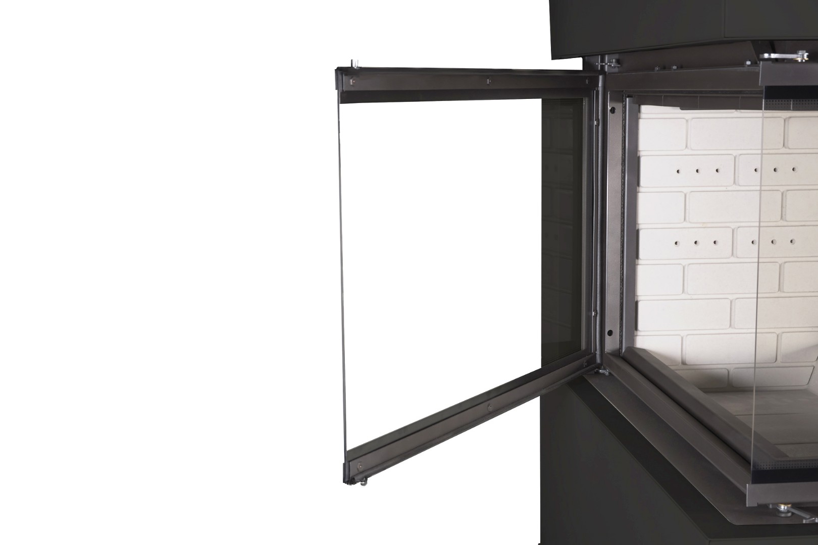 Камин пристенный черный с белым шамотом EcoKamin Родос 900 KRN900BW