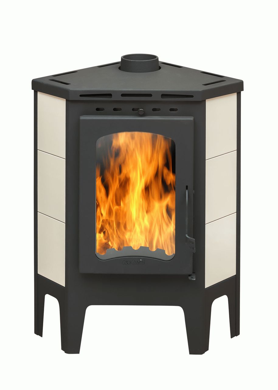 Печь-камин угловая с плитой Экокамин Бавария PK166M