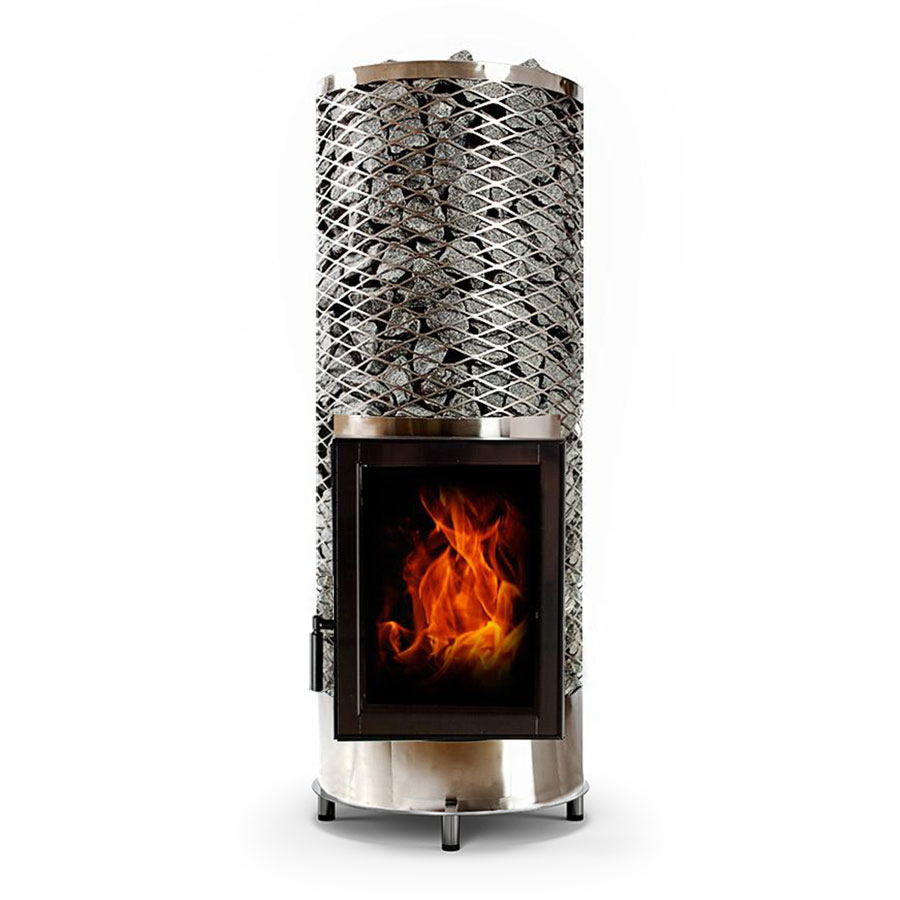 Печь для бани дровяная с большой стеклянной дверцей IKI KIVI JR 141_25 купить в Санкт-Петербурге