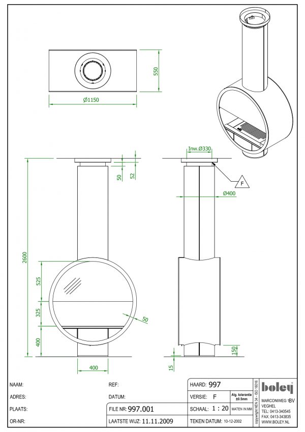 Печь-камин островной дровяной Boley 997