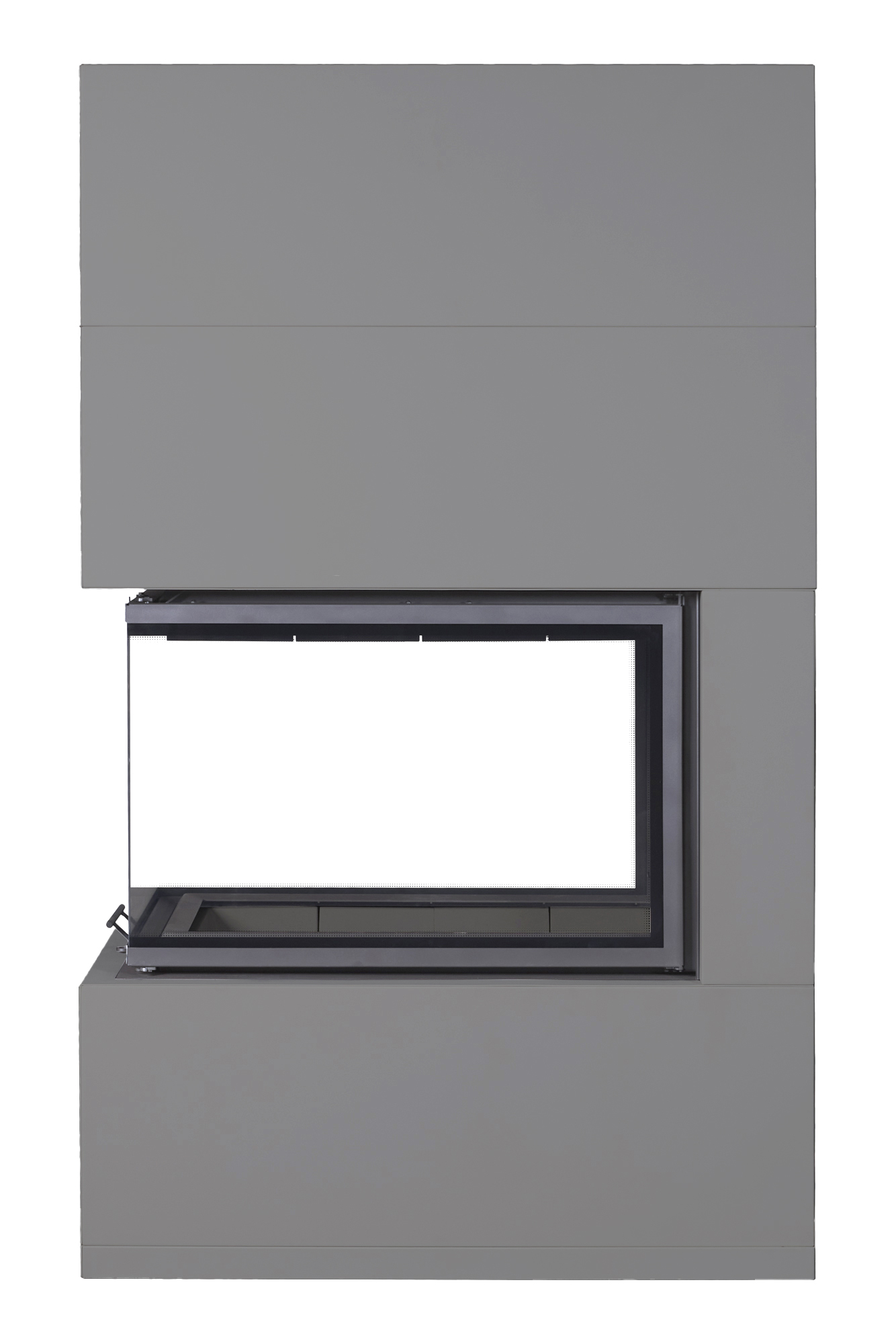 Камин пристенный графит с черным шамотом Экокамин Родос 900 KRN900GB