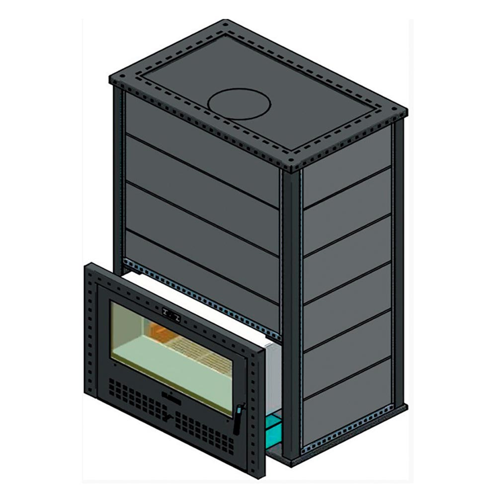 Печь для бани дровяная с облицовкой серпентинит Klover KLV RT 100-RVs