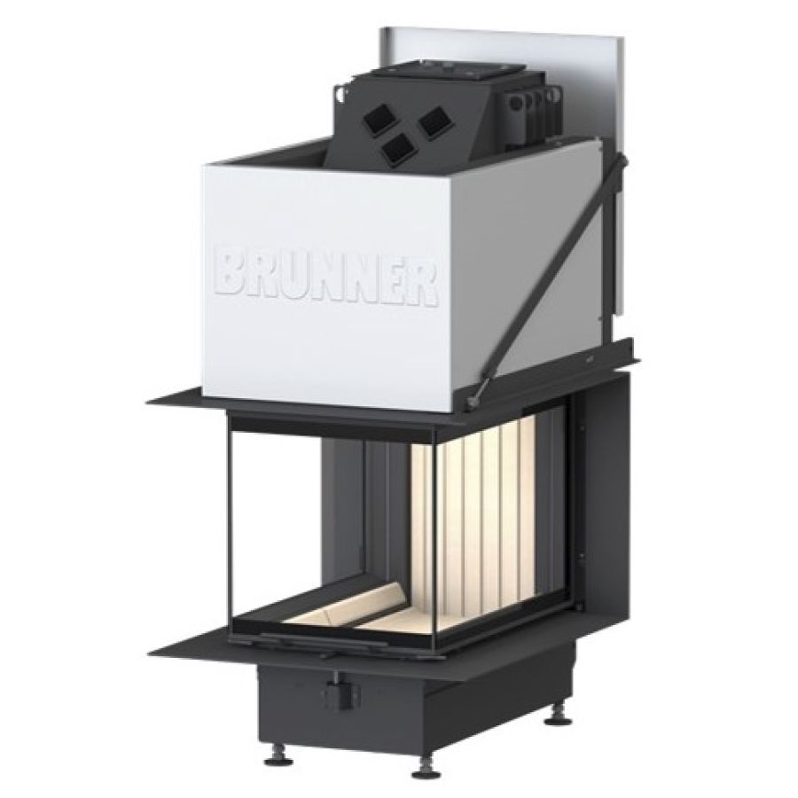 Каминная топка закрытая с трехсторонним стеклом и подъемным механизмом дверцы Brunner BKH Panorama 45-65-45-65 ST