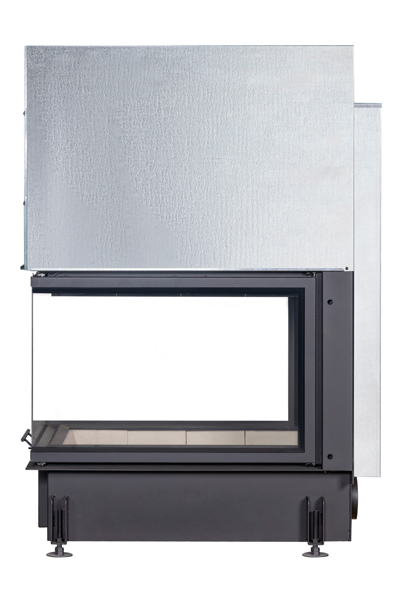 Каминная топка с тремя стеклами и подовым горением ЭкоКамин Дельта 900 P