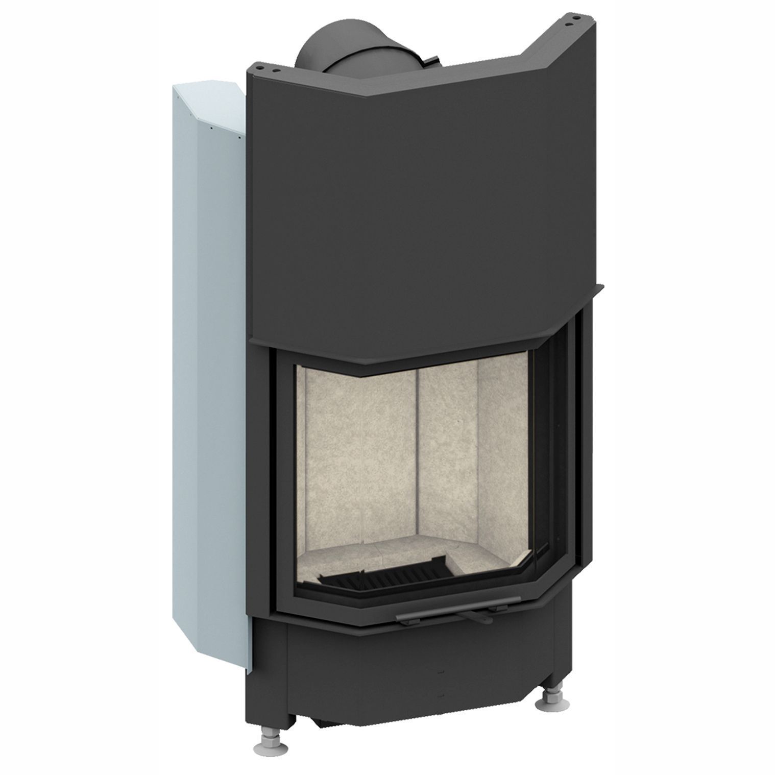 Каминная топка с призматическим стеклом и верхним подъемом дверцы Schmid Pano 5557h антрацит
