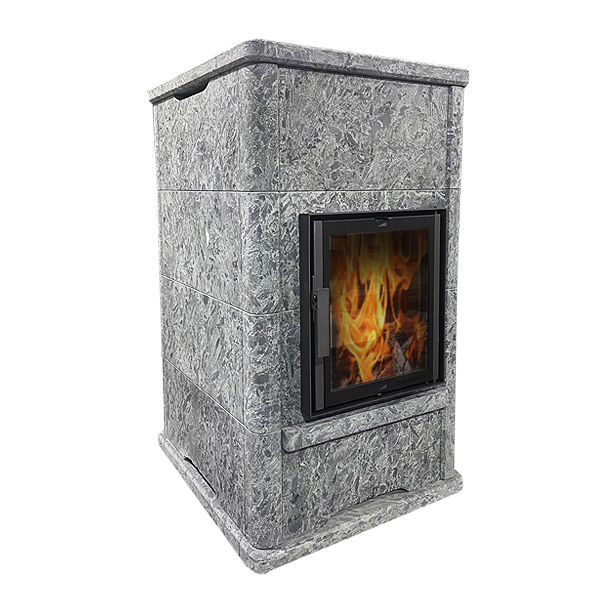 Печь-камин теплонакопительная с облицовкой серпентинит Talkorus Карелочка RS Антик бархат 40мм
