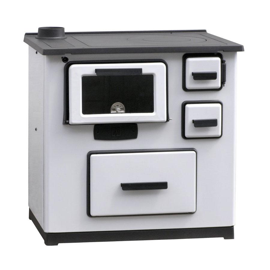 Печь-камин отопительно-варочная белая Plamen SLAVONAC N