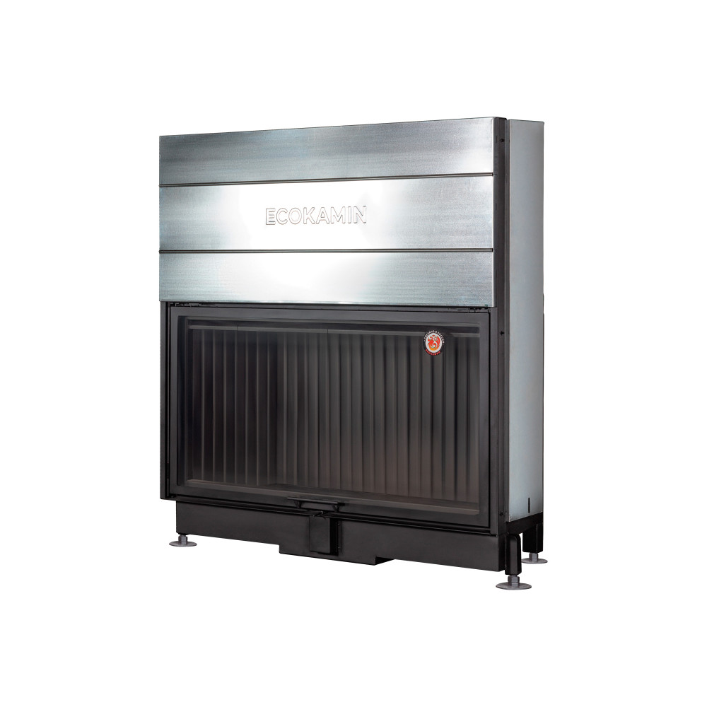 Каминная топка пристенная с подовым горением и черным шамотом EcoKamin Вега 1600B