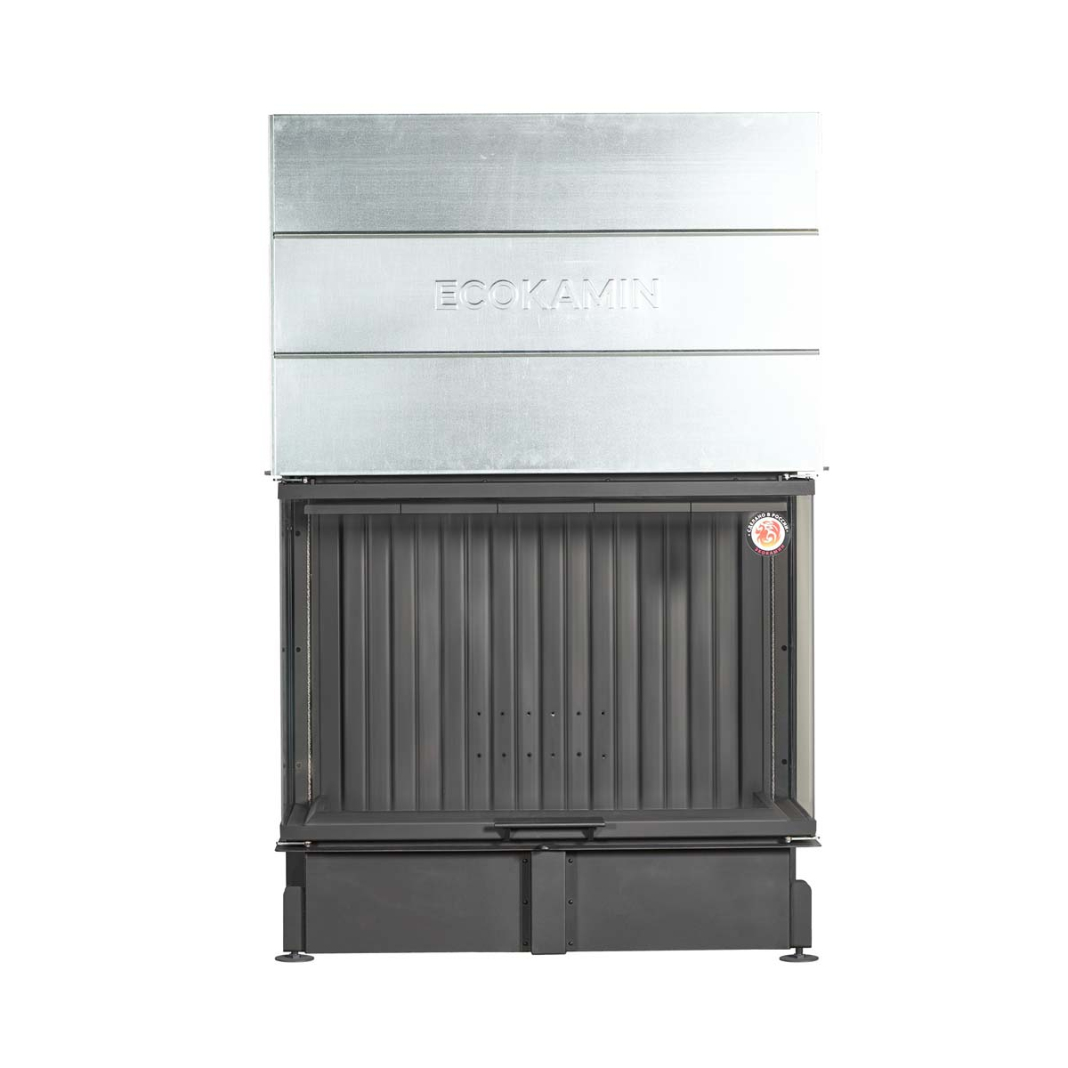 Каминная топка трехсторонняя с подовым горением Экокамин Дельта 1200х800х450PB