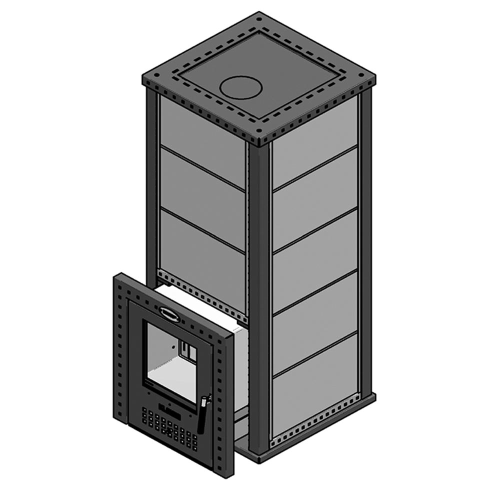 Печь для бани с облицовкой талькомагнезит и выносной топкой Klover KLV RT 50-RV 310S