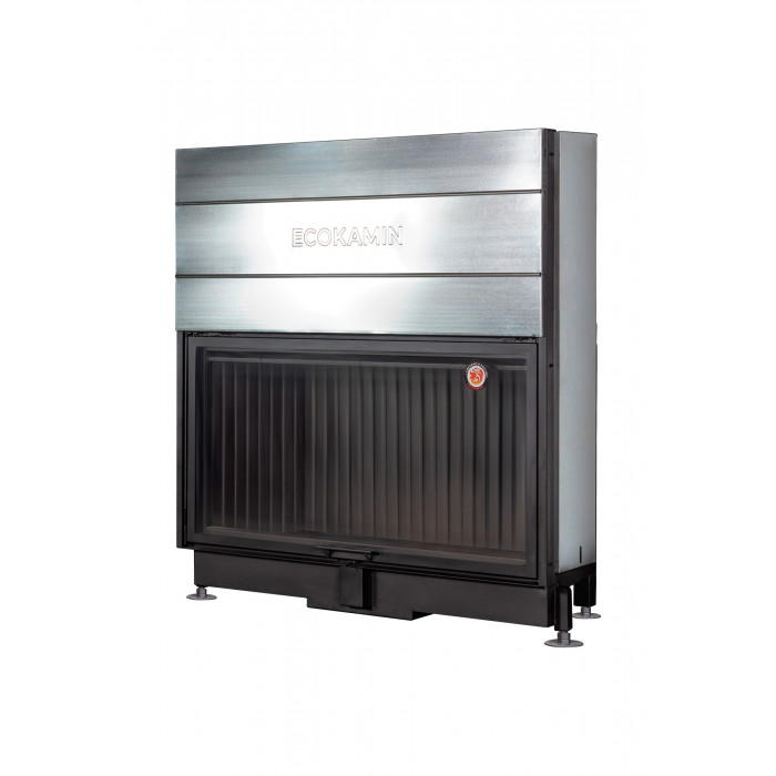Каминная топка пристенная с подовым горением и черным шамотом EcoKamin Вега 1600B