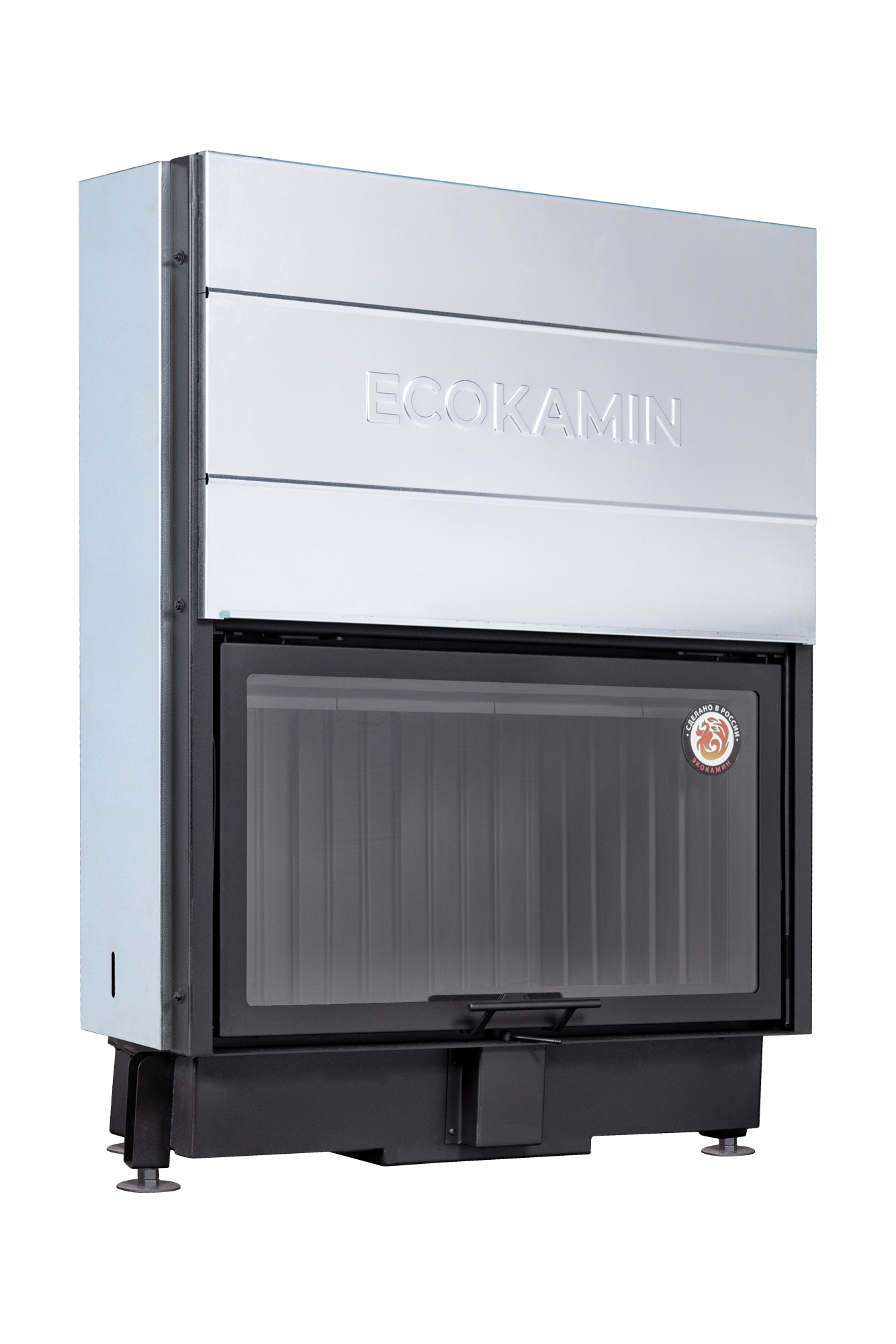 Каминная топка с черным шамотом и футеровкой Экокамин Вега 1000KB