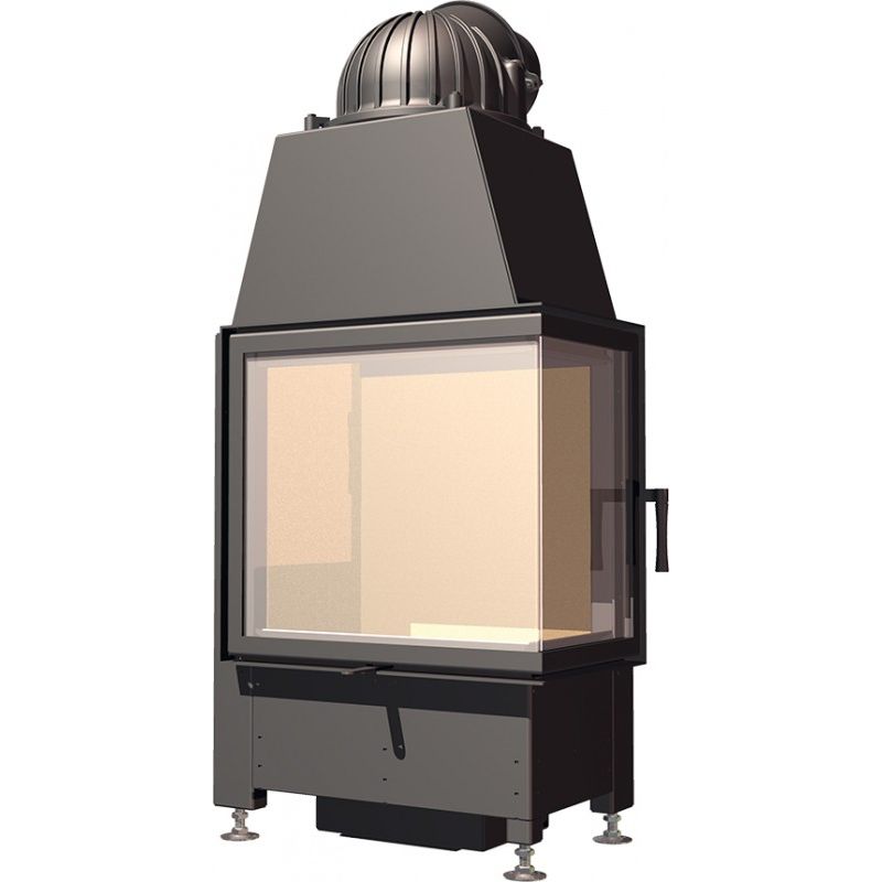 Каминная топка угловая с Г-образным стеклом и двойным дожигом Schmid Ekko R 55(34)57