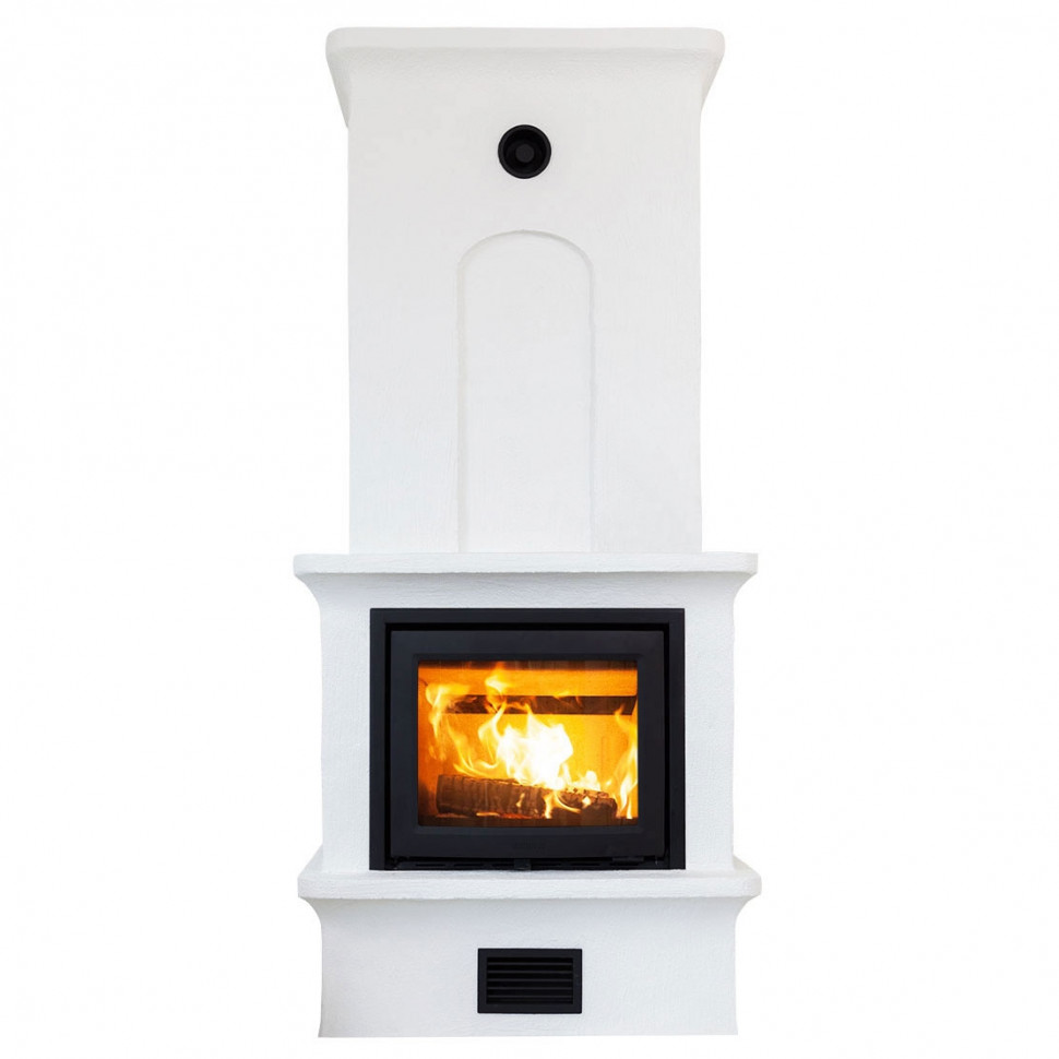 Печь-камин пристенная теплонакопительная с верхним подключением и чугунной топкой Keddy K20 SK 2002