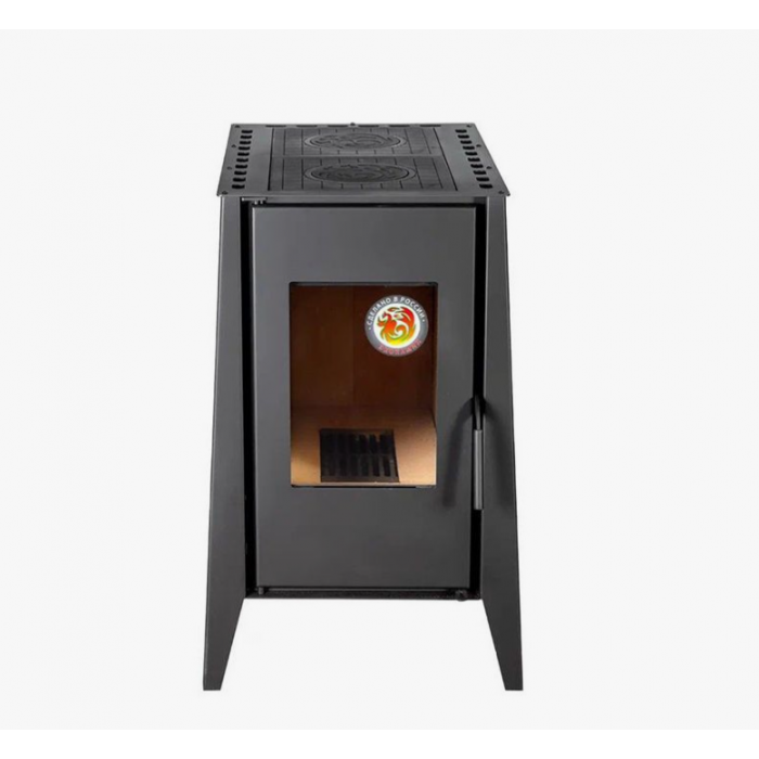 Печь-камин пристенная с варочной плитой ЭкоКамин Деревенька 25636