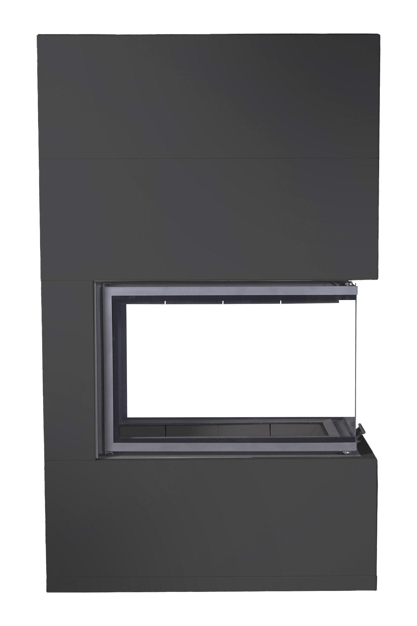 Камин пристенный с подовым горением черный EcoKamin Родос 900 KRN900BB