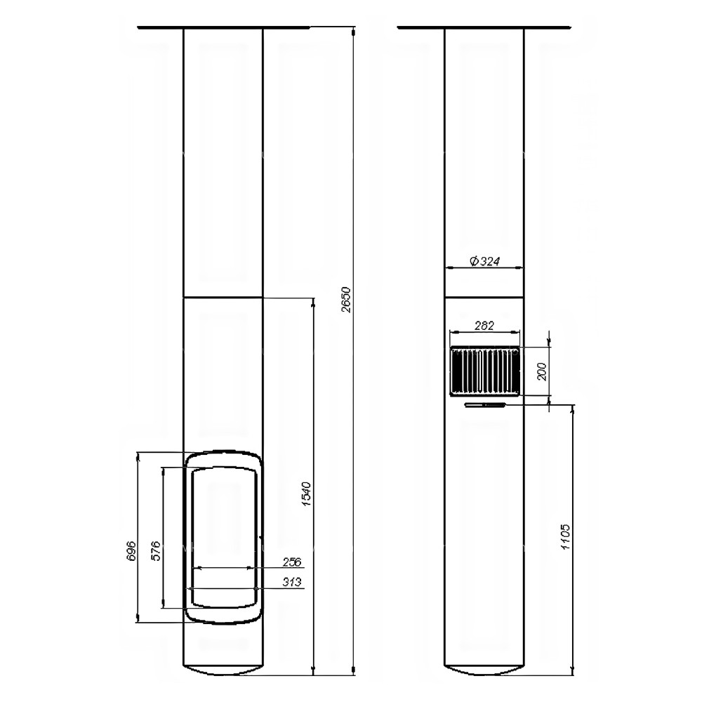 Камин подвесной с одним стеклом OpenFire TERA 49025238601