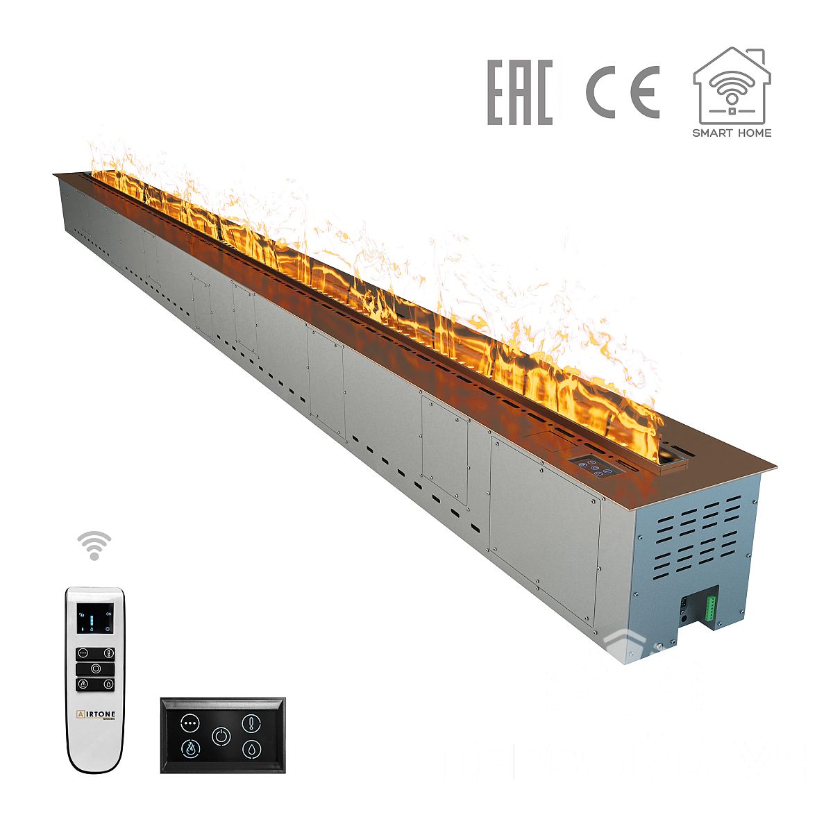 Встраиваемый паровой электрокамин с 3D эффектом живого огня и увлажнением воздуха Airtone Vepo RGB 3500