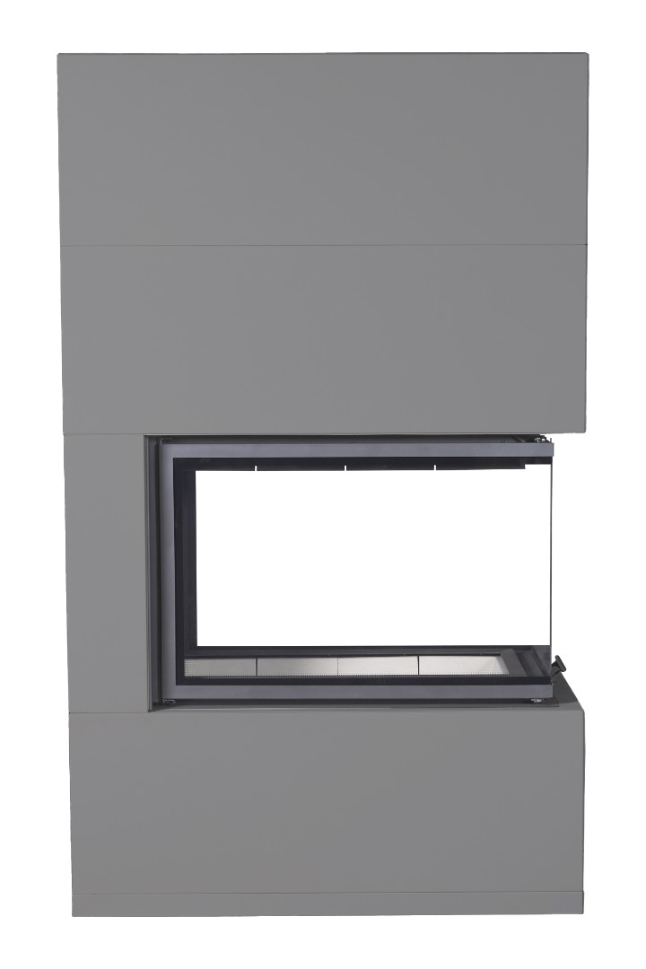 Камин пристенный графит с белым шамотом ЭкоКамин Родос 900 KRN900GW