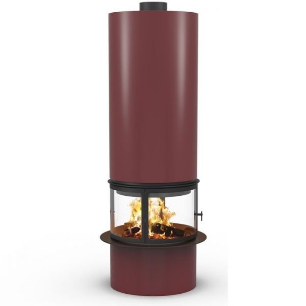 Камин пристенный с панорамным стеклом и напольной конструкцией Traforart Diamante Frontal