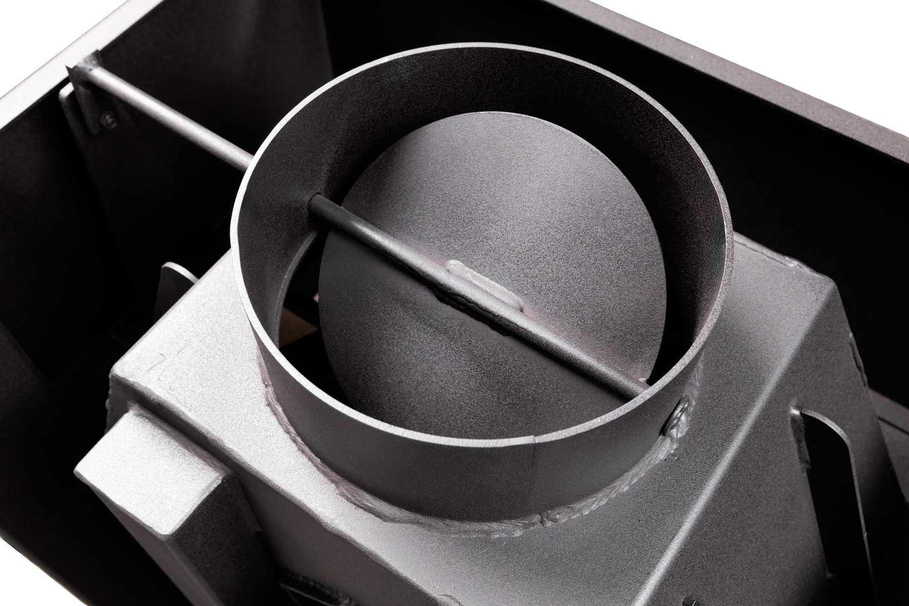 Каминная топка трехсторонняя черный шамот Экокамин Альфа 700 три стекла ТА700-3G