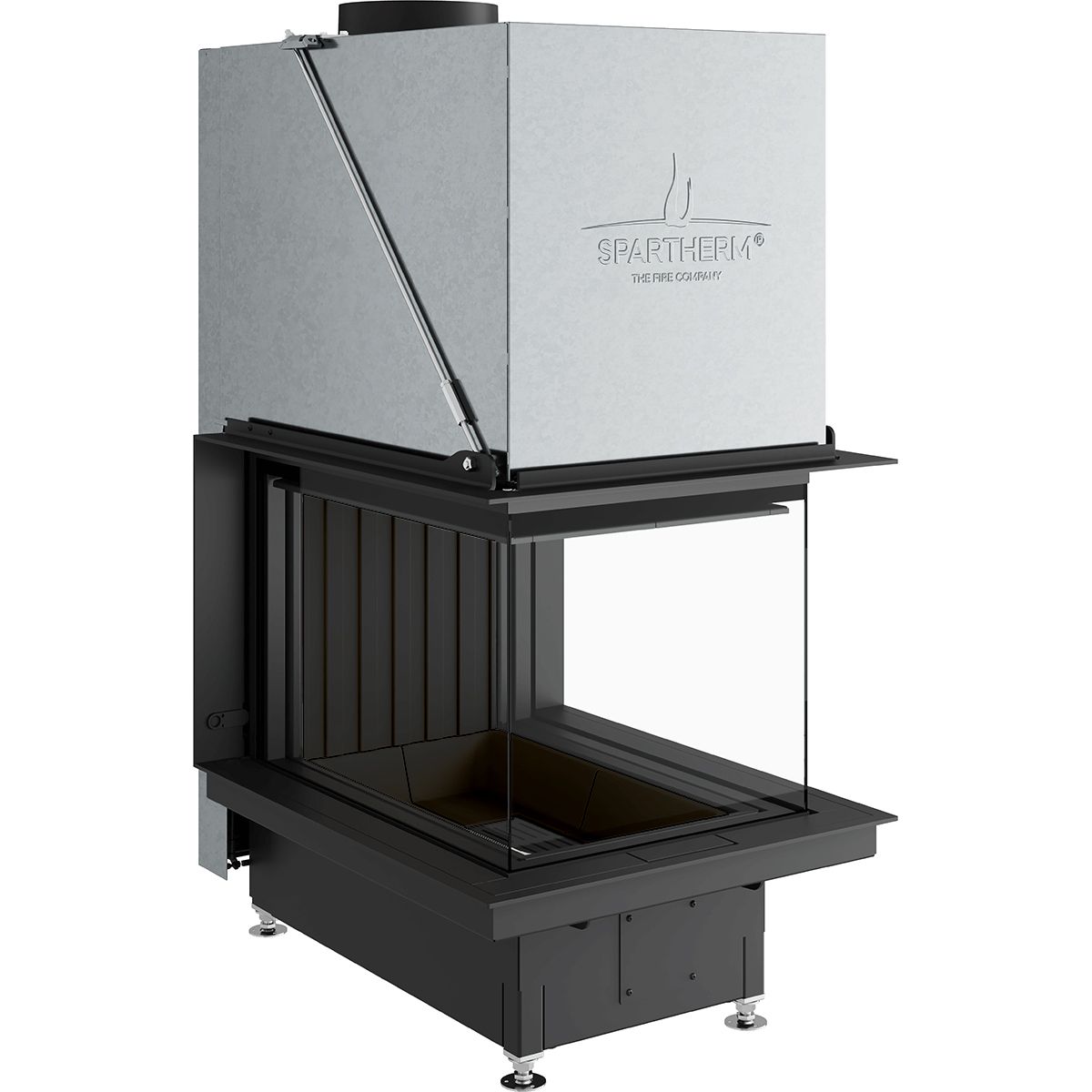 Каминная топка дровяная трехсторонняя с панорамным обзором и системой чистого стекла Spartherm Premium A-U70h