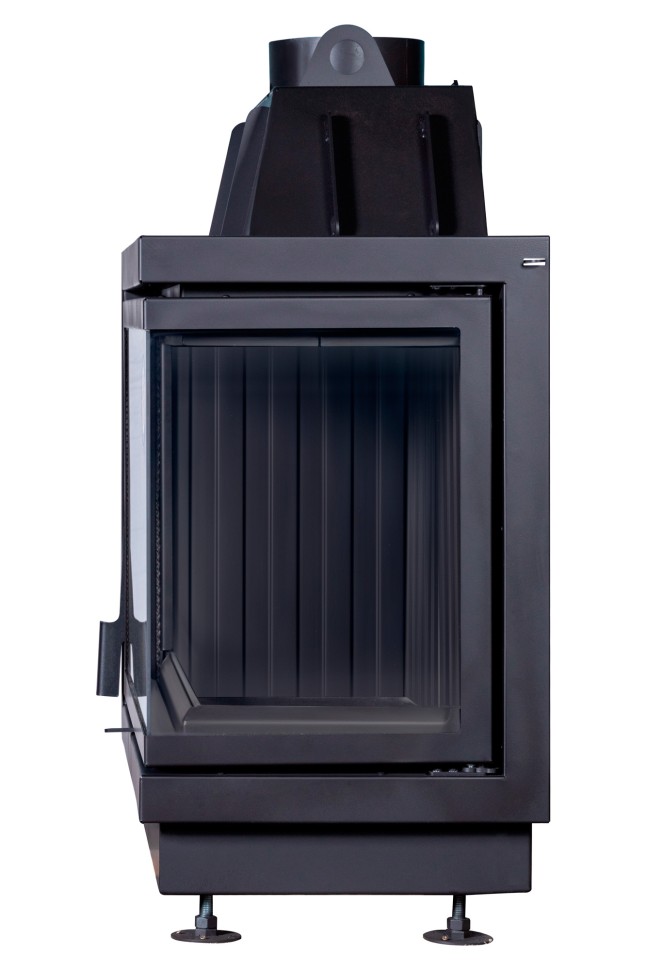 Каминная топка угловая с двумя стеклами черный шамот EcoKamin Альфа 800RB