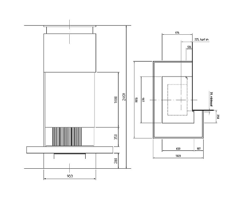 Камин угловой Boley 71OH