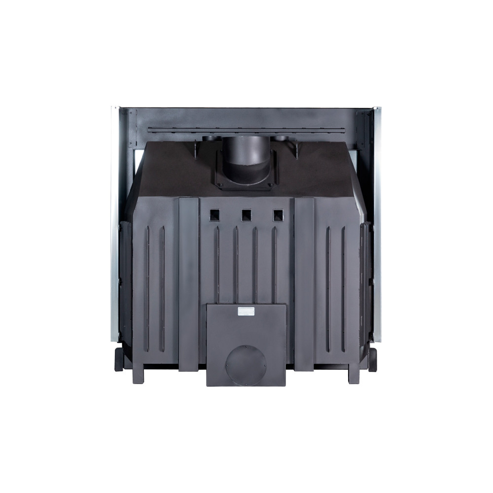 Каминная топка пристенная с подовым горением и черным шамотом EcoKamin Вега 1600B