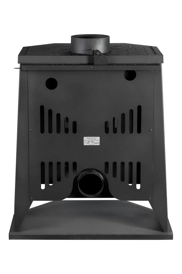 Печь-камин пристенный с плитой черный EcoKamin Бавария Панорама Призма PK189