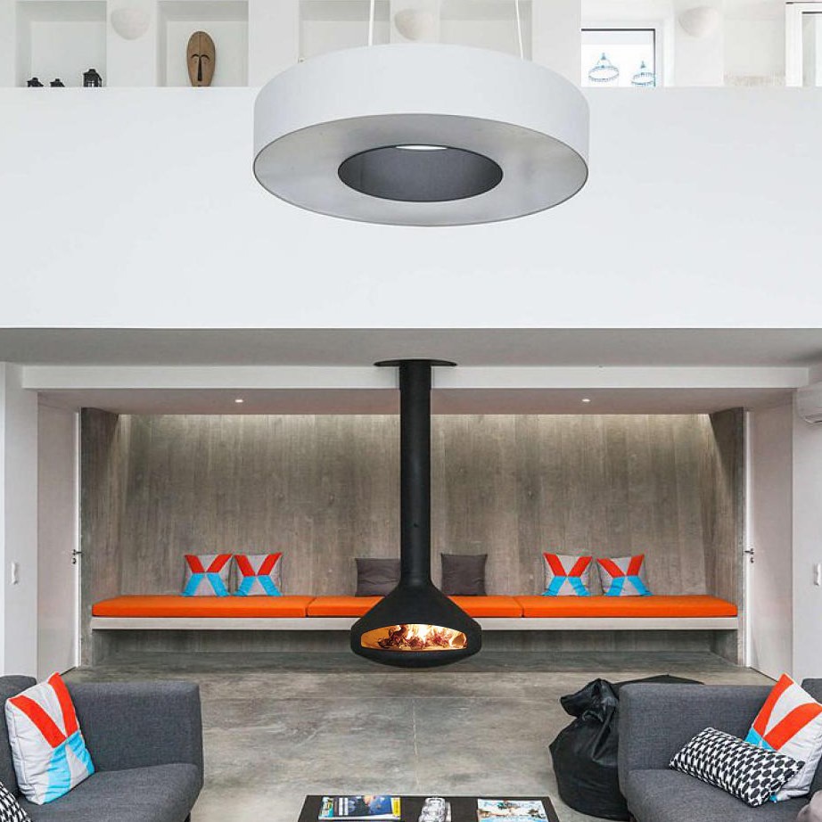 Подвесной островной камин черный Focus Ergofocus