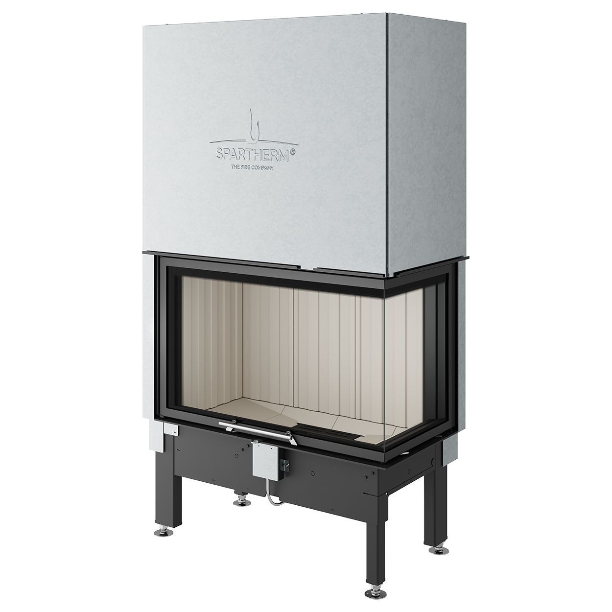 Каминная топка с угловым стеклом и системой чистого стекла Spartherm Linear 4S Varia 2R80h