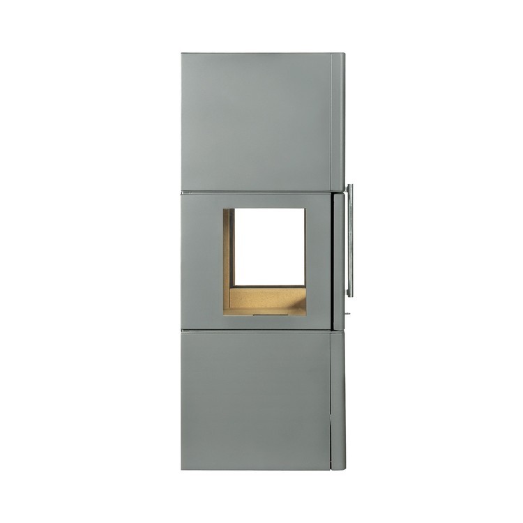 Камин пристенный графит с системой чистого стекла Экокамин Крит KKG004