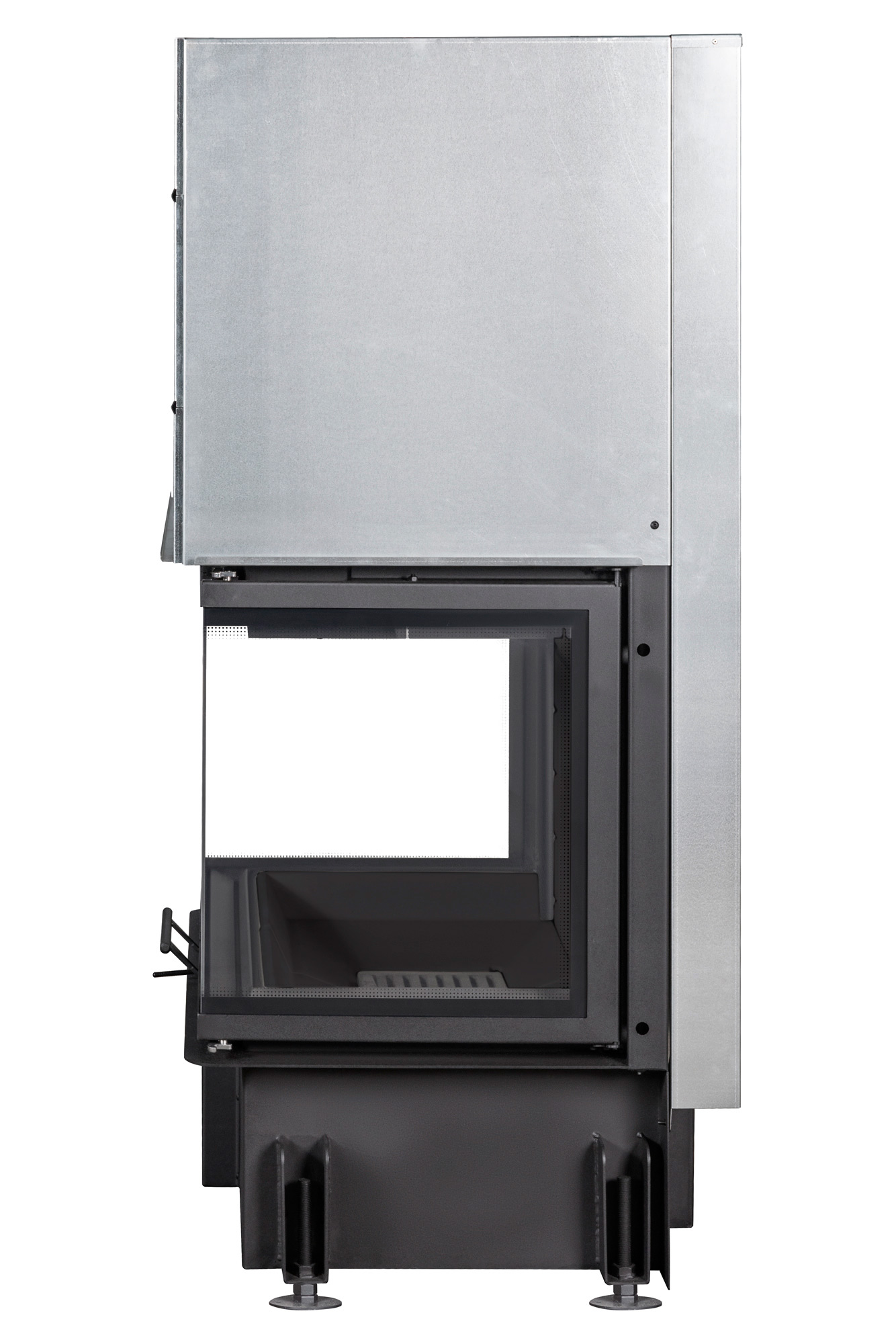 Каминная топка с тремя стеклами и черным шамотом EcoKamin Дельта 800B