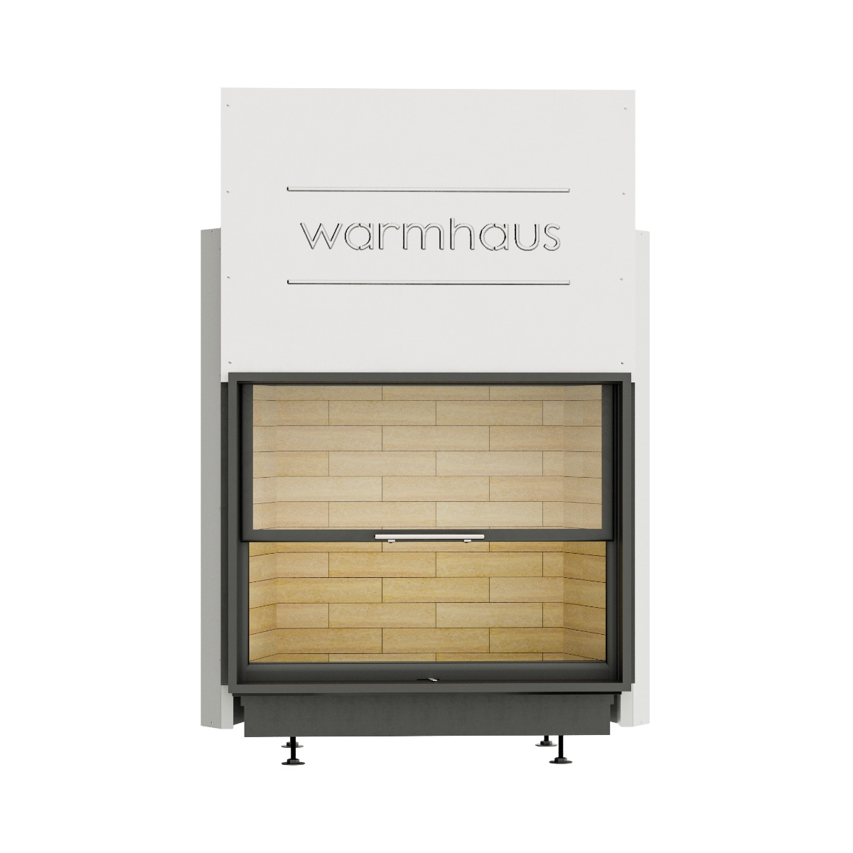 Каминная топка с прямым стеклом и шамотной футеровкой Warmhaus FLAT 87/70h