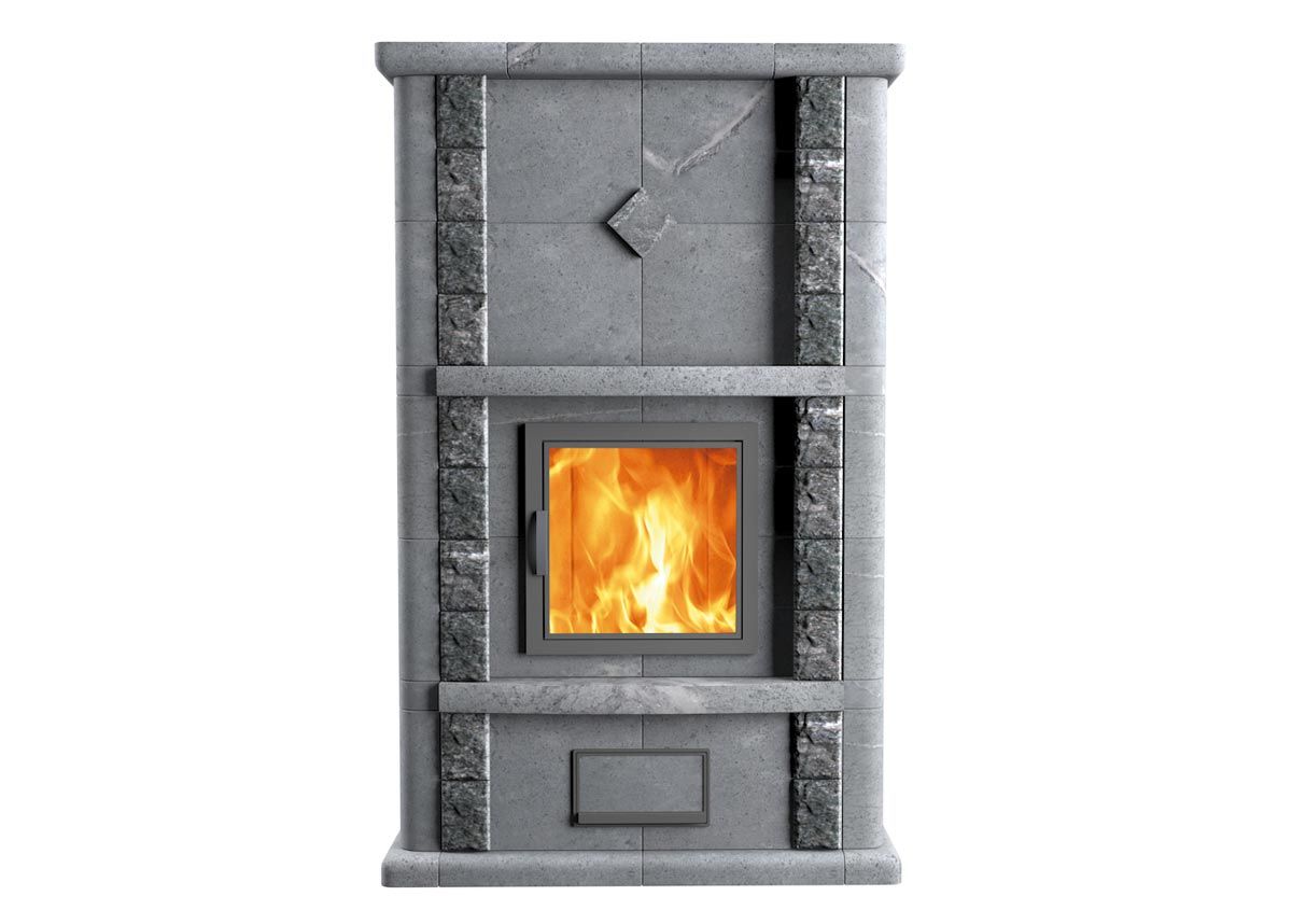 Печь-камин теплонакопительная пристенный с облицовкой талькомагнезит Talkorus 25/1690 купить в Санкт-Петербурге