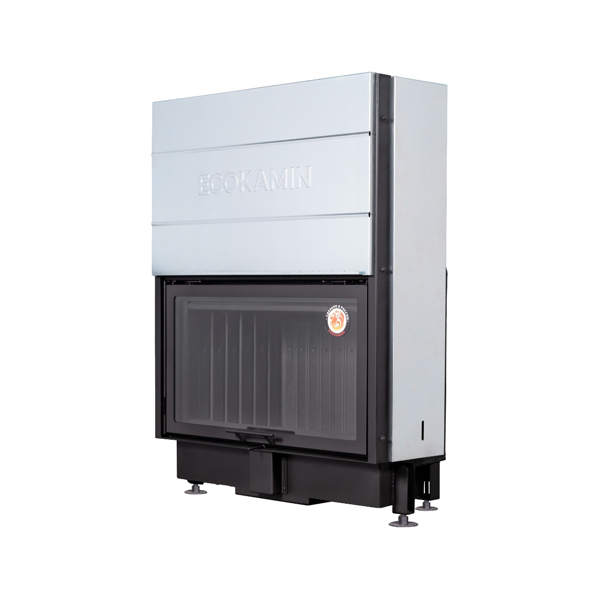 Каминная топка с черным шамотом и футеровкой Экокамин Вега 1000KB