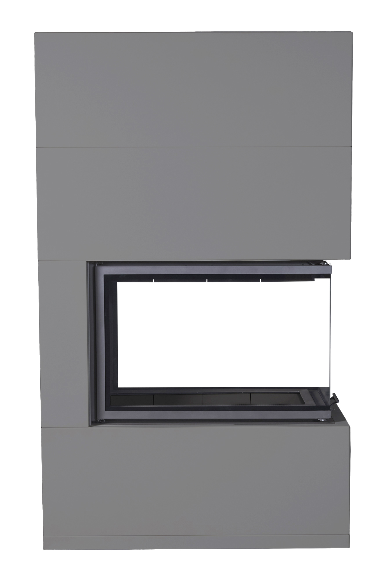 Камин пристенный графит с черным шамотом Экокамин Родос 900 KRN900GB