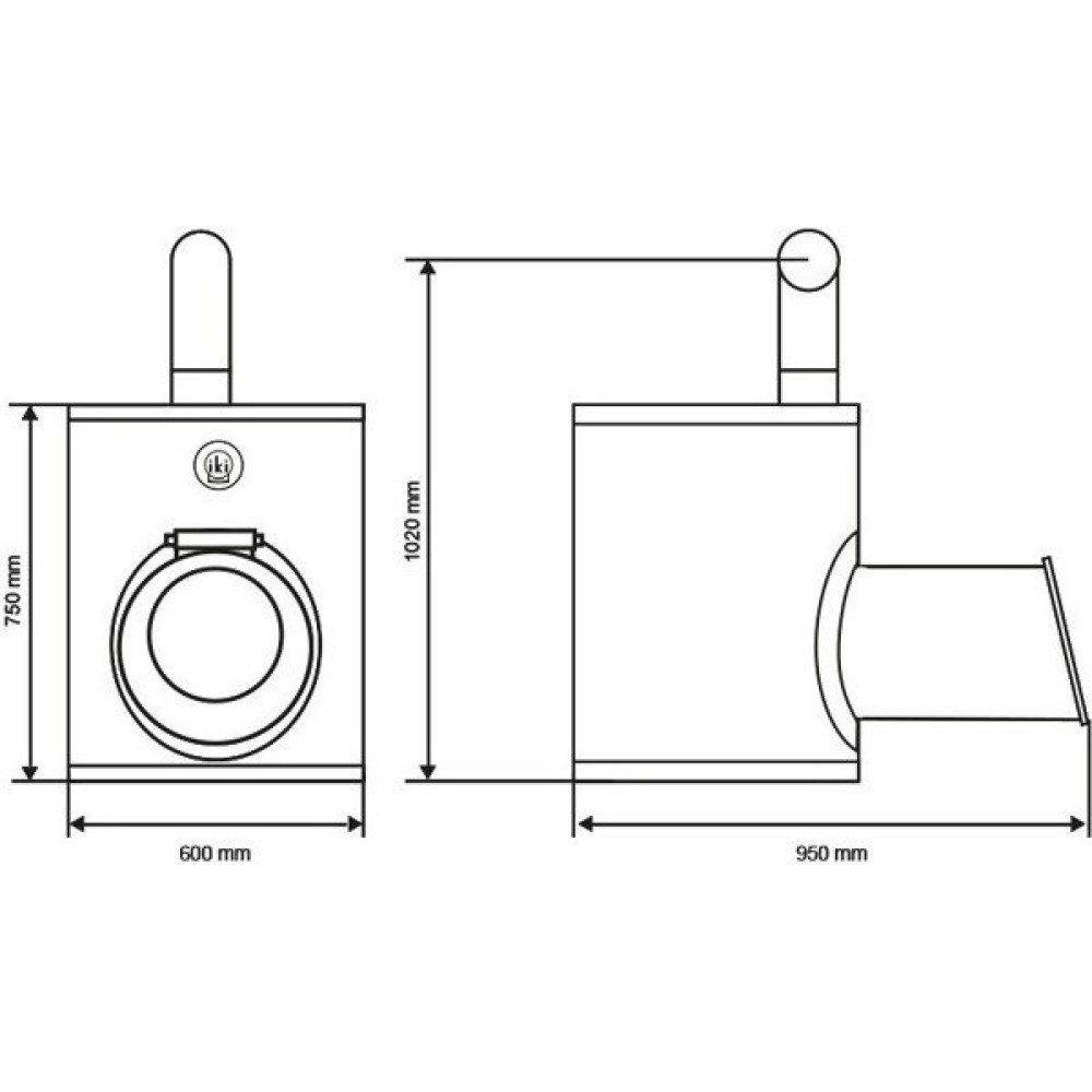 Печь для сауны со стеклянной дверцей и выносной топкой IKI SL 123