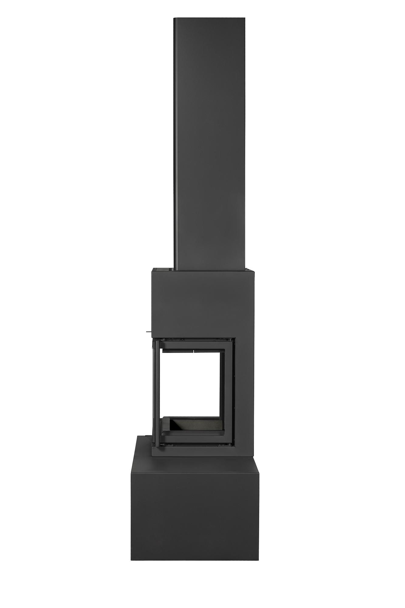 Камин пристенный с дровником слева черный подовый Экокамин Мадрид 64707
