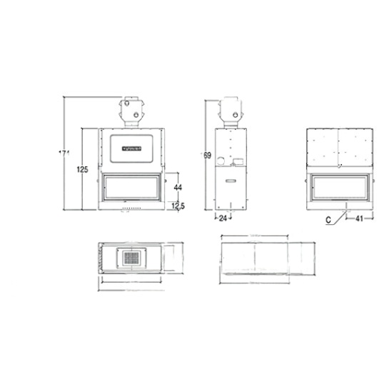 Топка дровяная двусторонняя Piazzetta MA 263 B SL