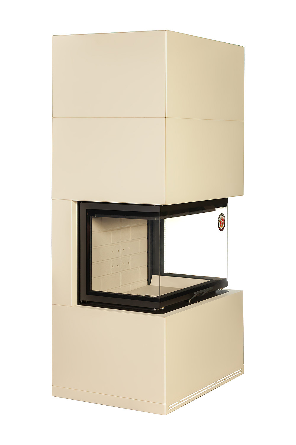 Камин пристенный слоновая кость и белый шамот Экокамин Родос 800 KRN800K