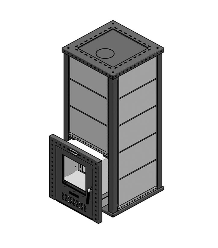 Печь банная дровяная в облицовке талькомагнезит Klover RT 35-RV