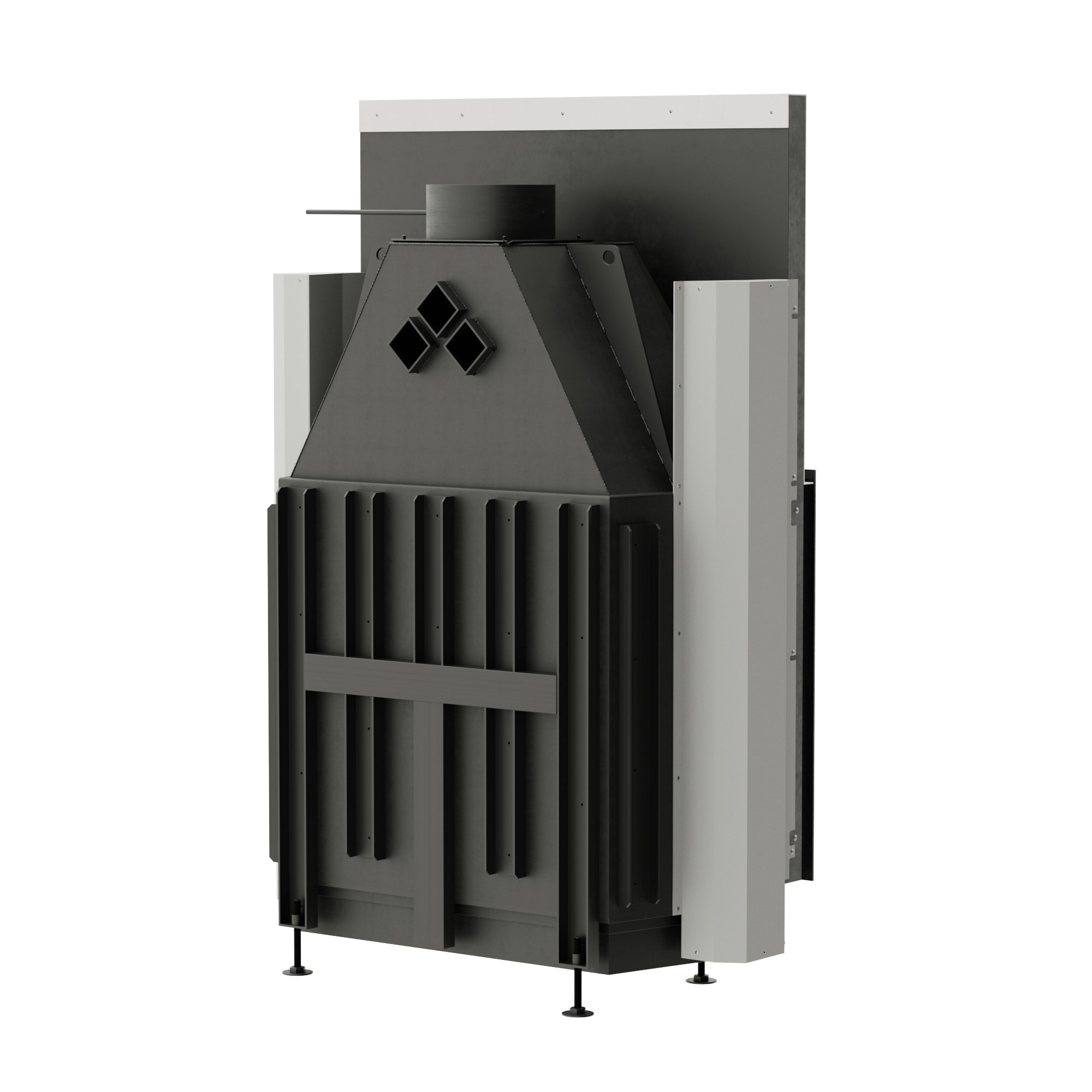 Каминная топка угловая с левым Г-образным стеклом и шамотной футеровкой Warmhaus KANT L 100/57h