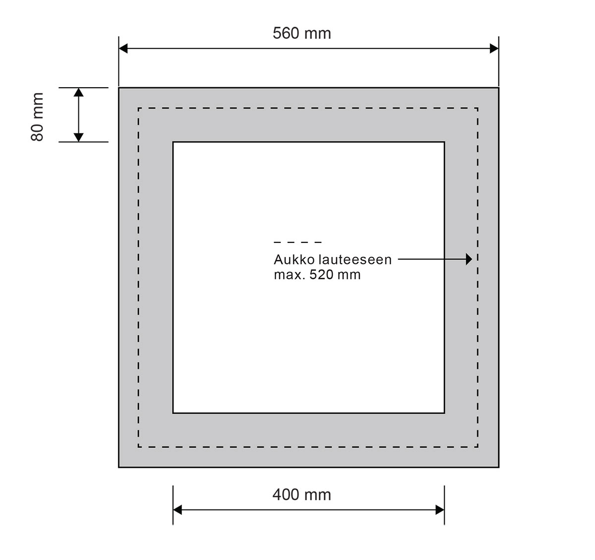 Фланец для встраивания квадратный нержавеющая сталь IKI 508