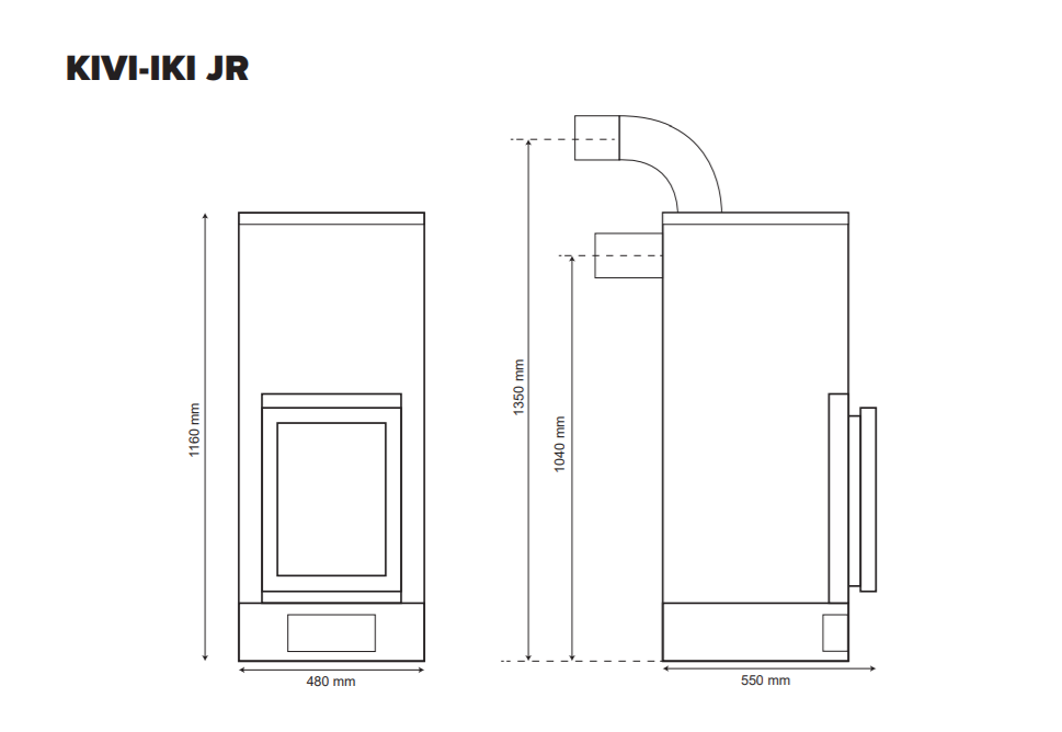 Печь для сауны дровяная с левой дверцей IKI KIVI JR 140_25