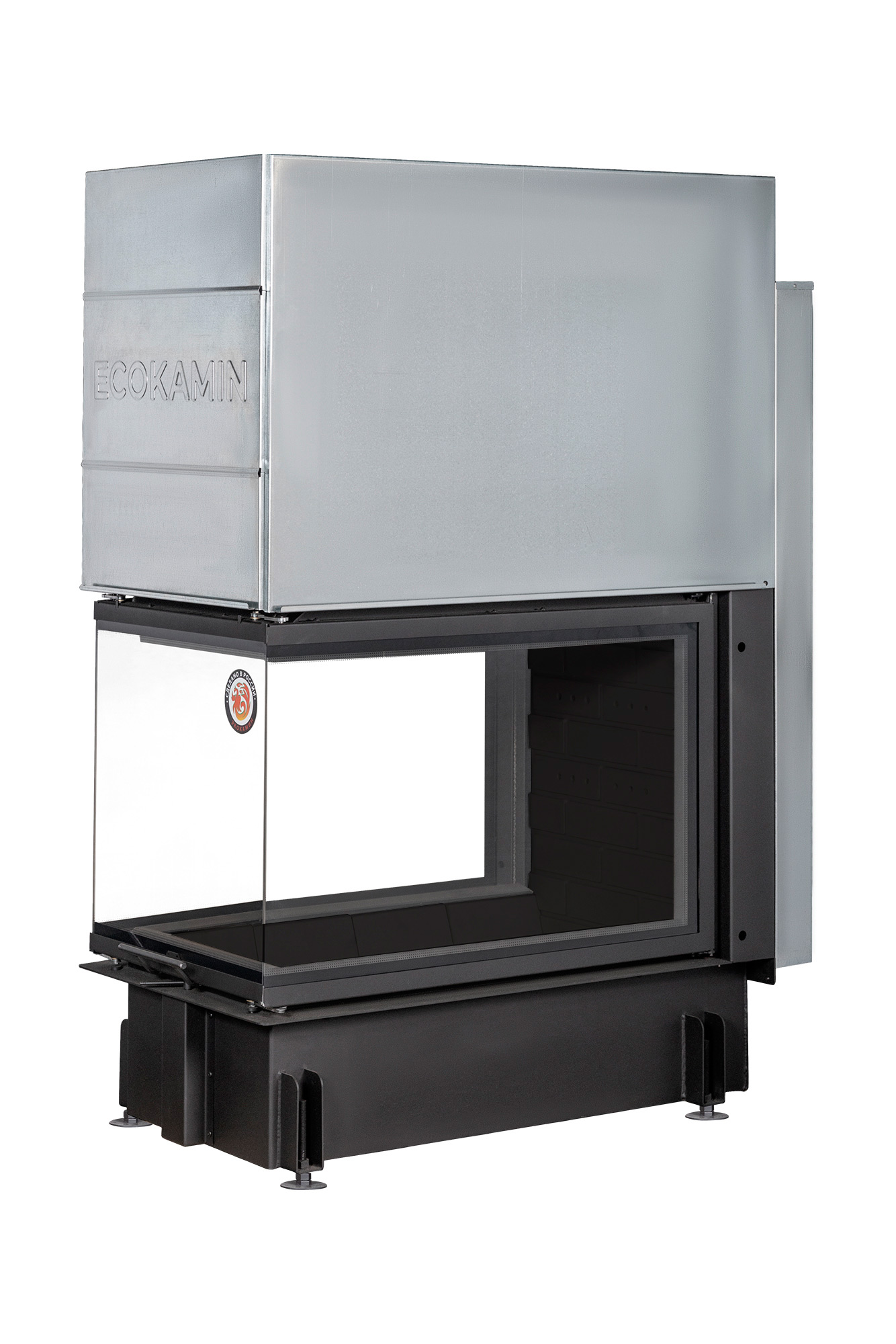 Каминная топка трехсторонняя черная шамот EcoKamin Дельта 900PВ купить в Санкт-Петербурге