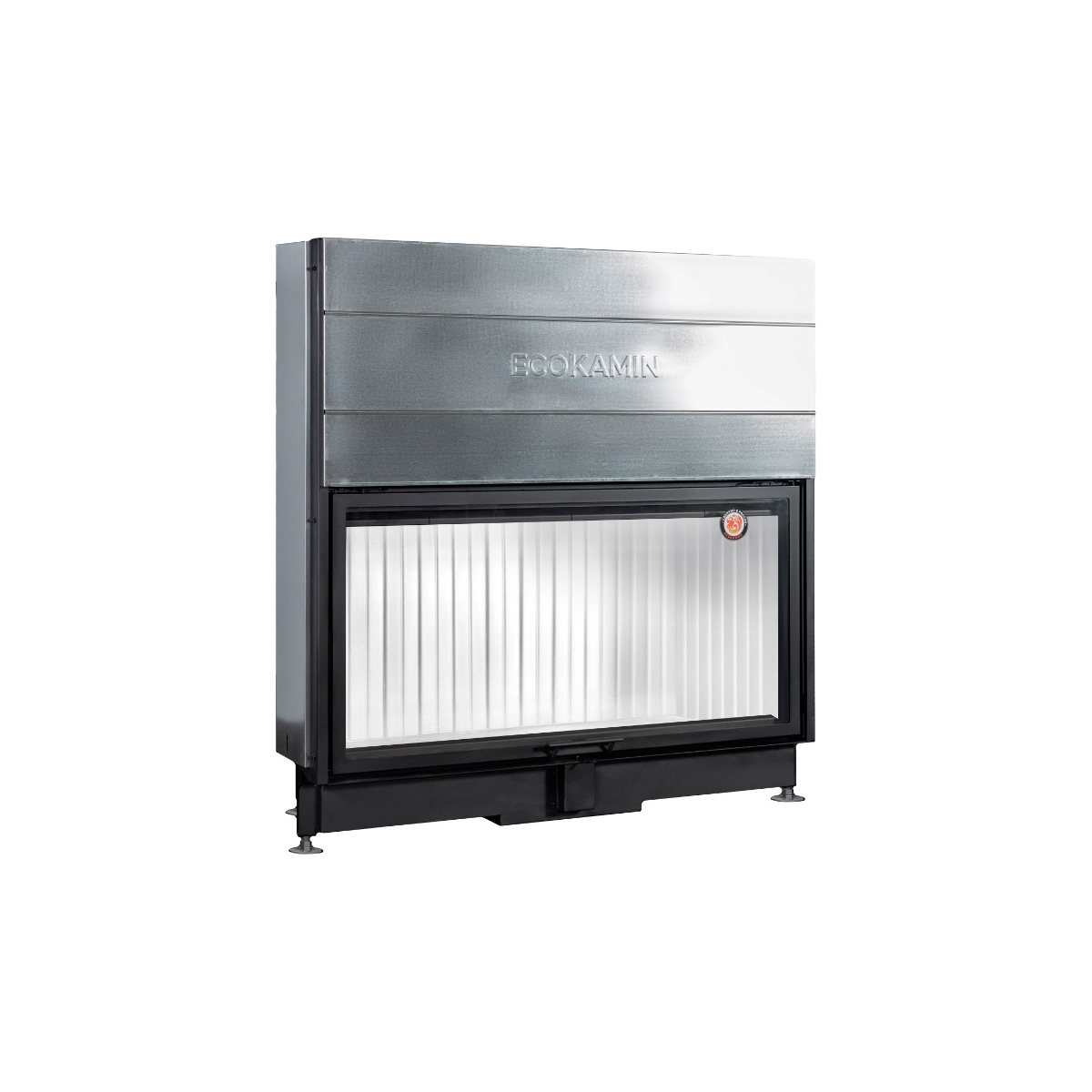 Каминная топка с подовым горением и чёрной футеровкой Экокамин Вега 1600